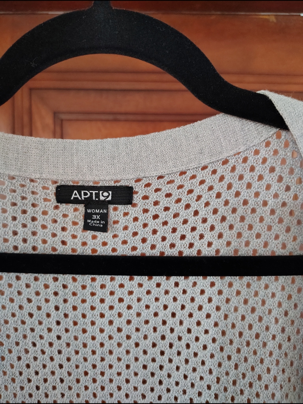 Apt. 9 Light Gray Draped Open-Front Cardigan with Mesh Panels - Picture 2 of 4